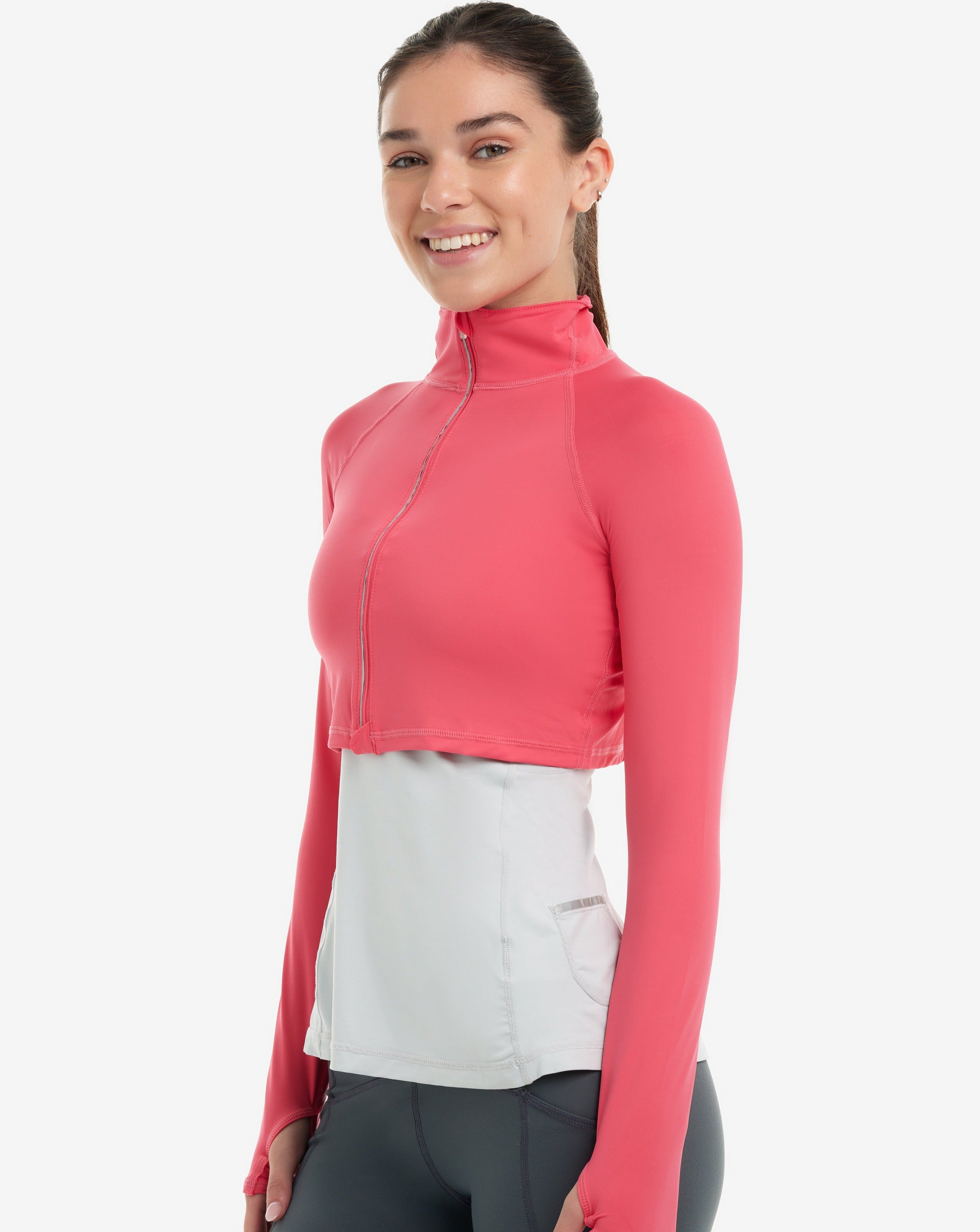  BloqUV WOMEN'S FULL ZIP CROP TOP (4010) - Black - Bonton
