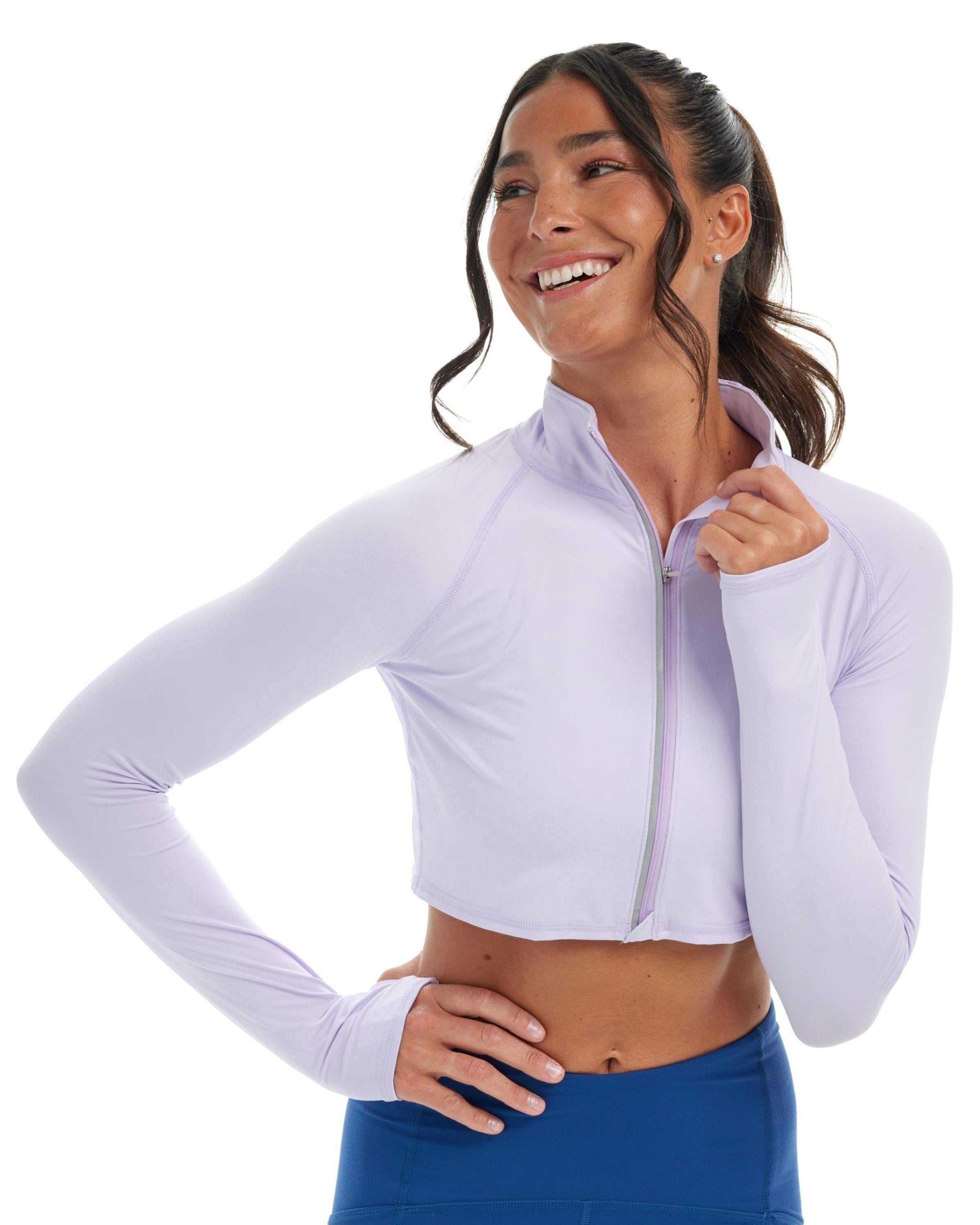  BloqUV WOMEN'S FULL ZIP CROP TOP (4010) - Black - Bonton