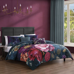 Bebejan Vibrant Flora 5 Piece Reversible Comforter Set