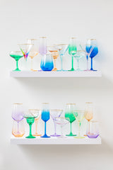 Rainbow Stemless Wine Glasses Set of 4