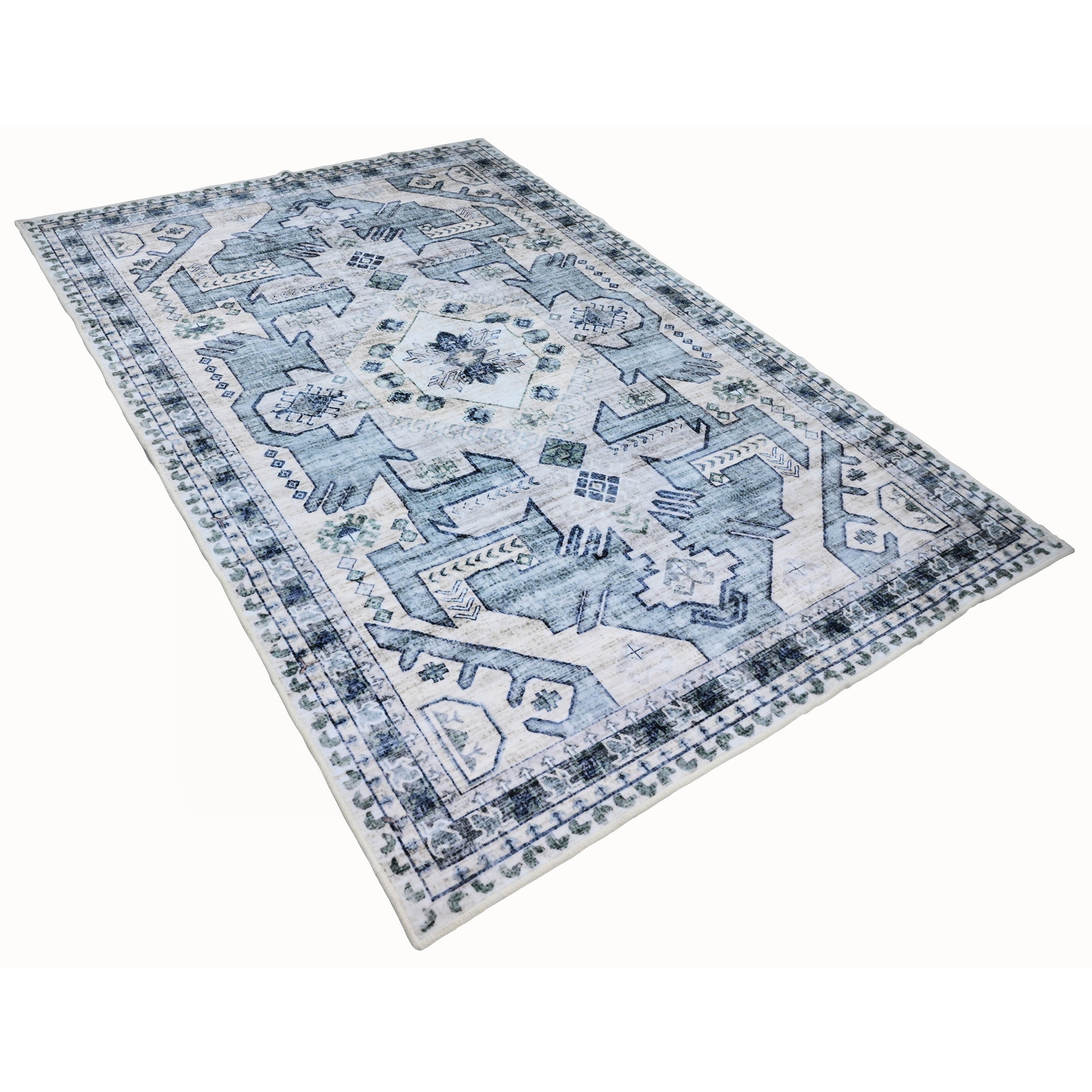 Bibb Home Bibb Home Washable Flannel Printed Accent Rug With Latex Back 1-2-Pack 20x30 - 20