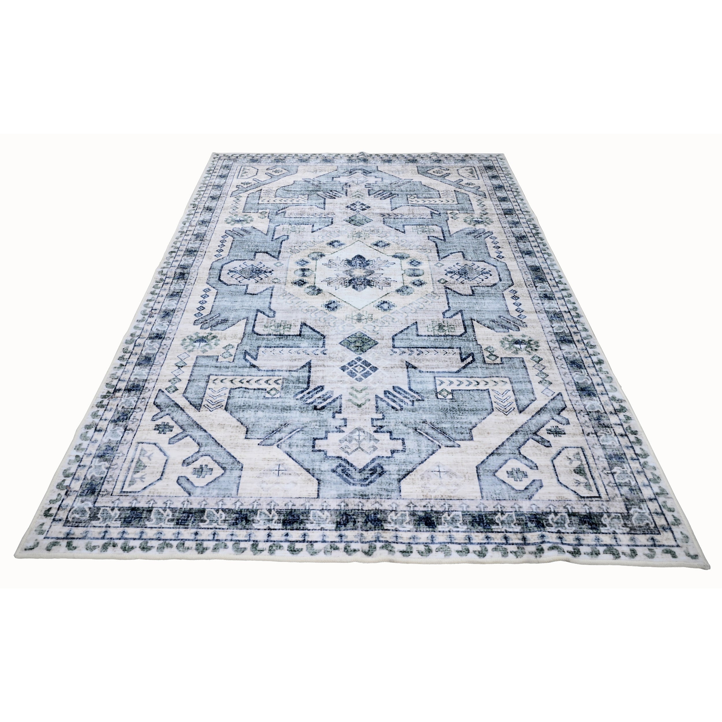  Bibb Home Bibb Home Washable Flannel Printed Area Rug With Latex Back 4x6 Ft - 4x6 ft - Bonton