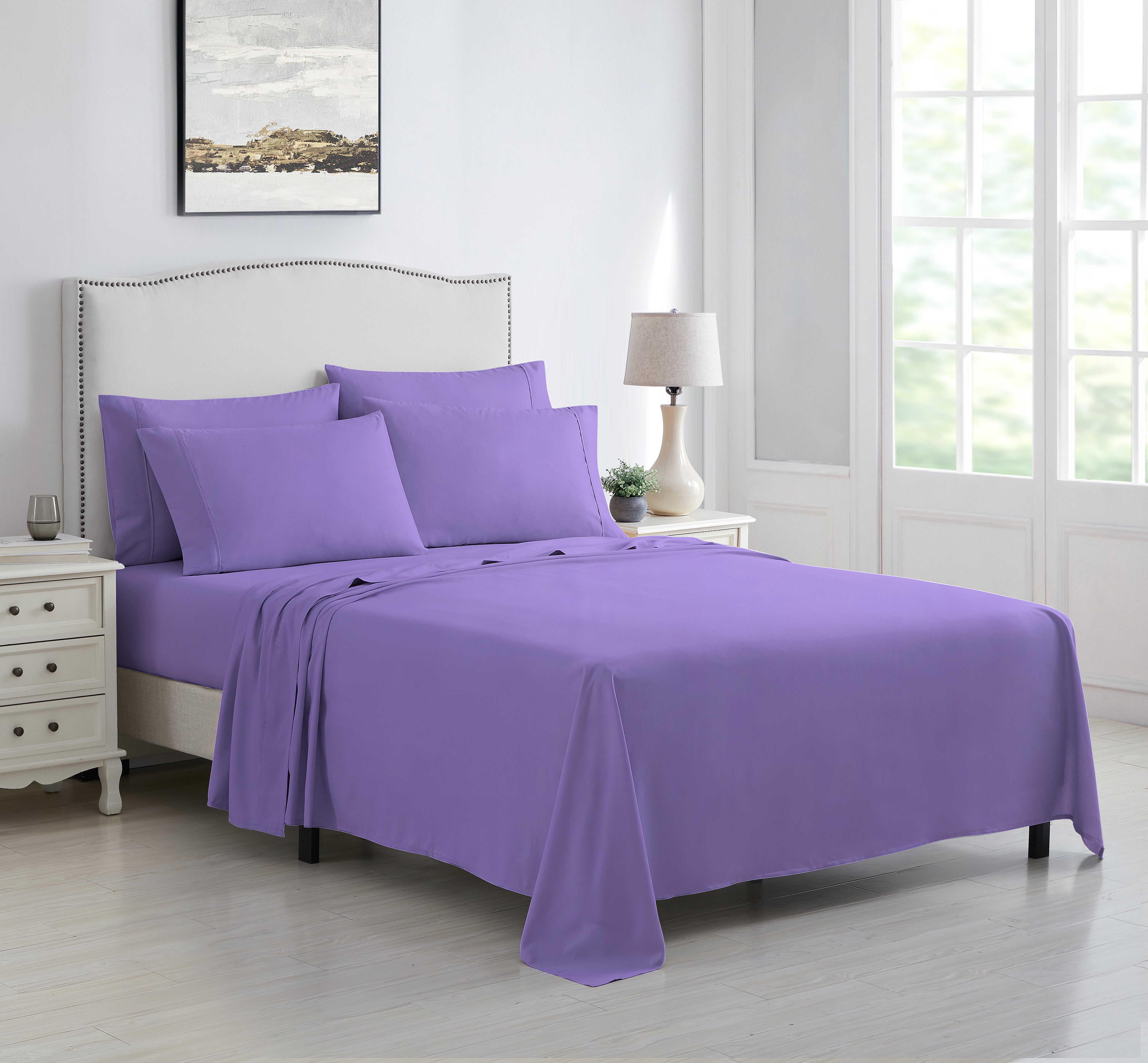  Kathy Ireland Home Kathy Ireland 6 Piece Brushed Microfiber Sheet Set - Full - Bonton