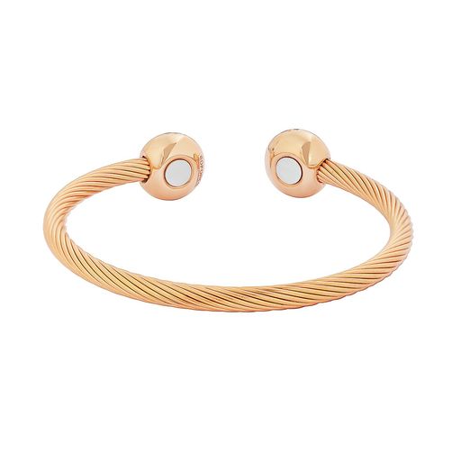  Gemesis Jewels by Edforce Bold Cable Wire Cuff Bracelet - Rose Gold - Bonton