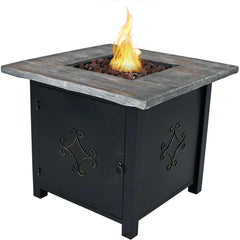 Smokeless Patio Propane Gas Fire Pit Table with Lava Rocks - 30" Square