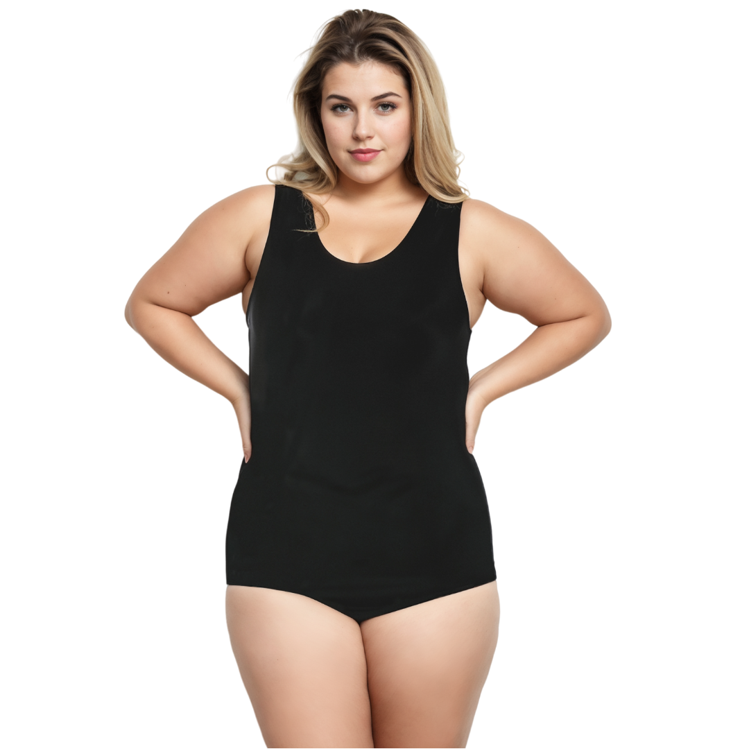  InstantFigure InstantFigure Tank Bodysuit Plus Size Shapewear WB4033C - Black - Bonton