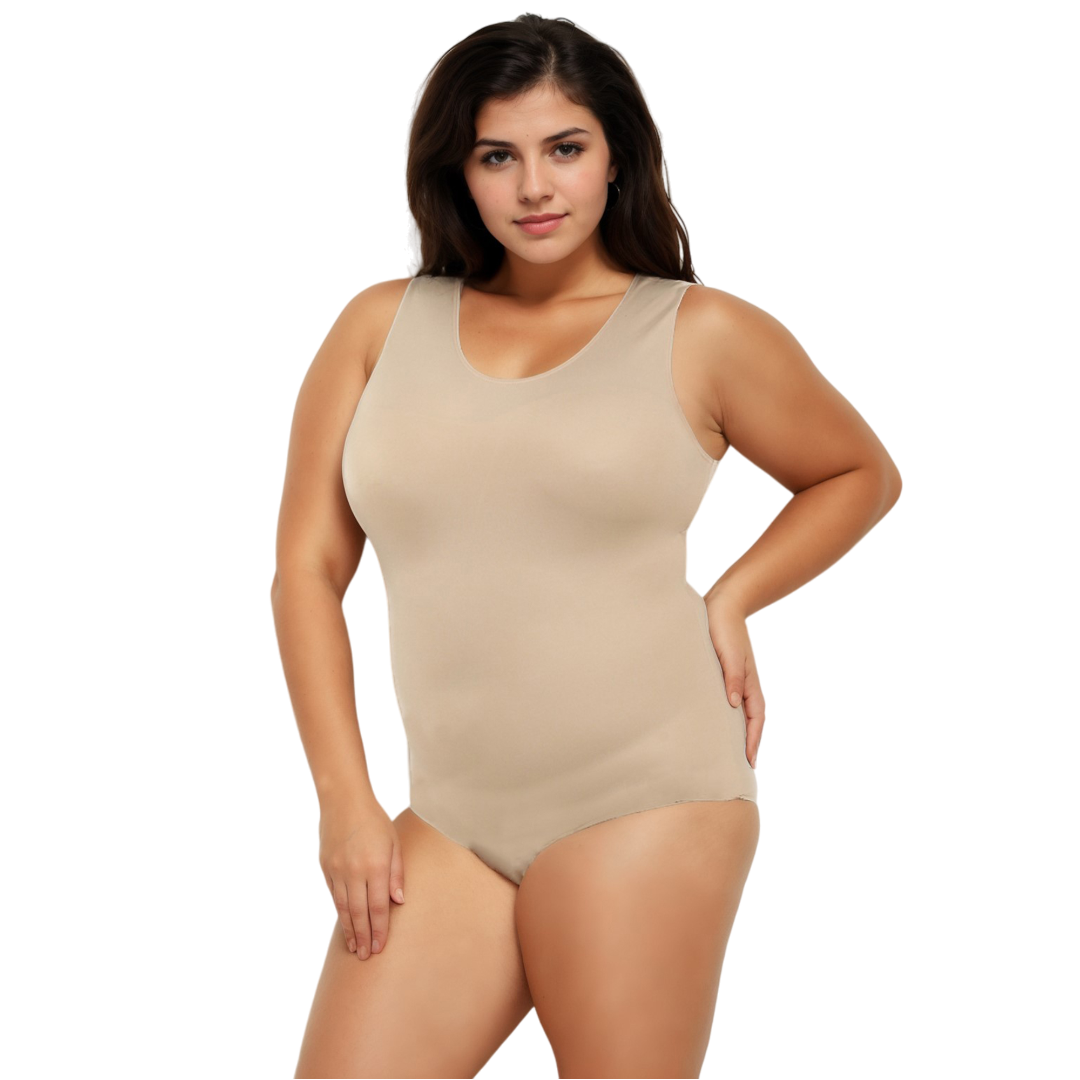  InstantFigure InstantFigure Tank Bodysuit Plus Size Shapewear WB4033C - Black - Bonton