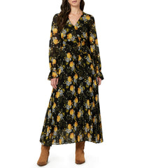 Angelique V-Neck Bell Sleeve Dress Victorian Floral