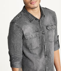 Men's Brooklyn Laundry Long Sleeve Stretch Denim Shirt