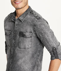 Men's Brooklyn Laundry Long Sleeve Stretch Denim Shirt 4