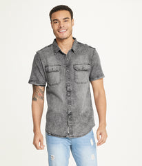 Brooklyn Laundry Men's Short Sleeve Stretch Denim Shirt 3