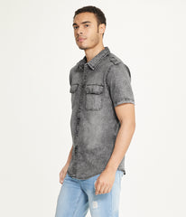 Brooklyn Laundry Men's Short Sleeve Stretch Denim Shirt 3