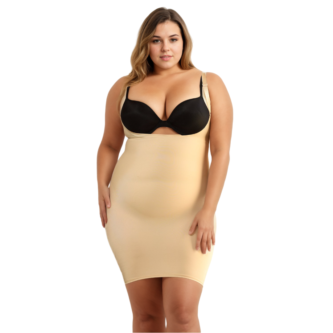  InstantFigure InstantFigure Underbust Plus Size Dress Adjustable Strap WDS40151C - Black - Bonton