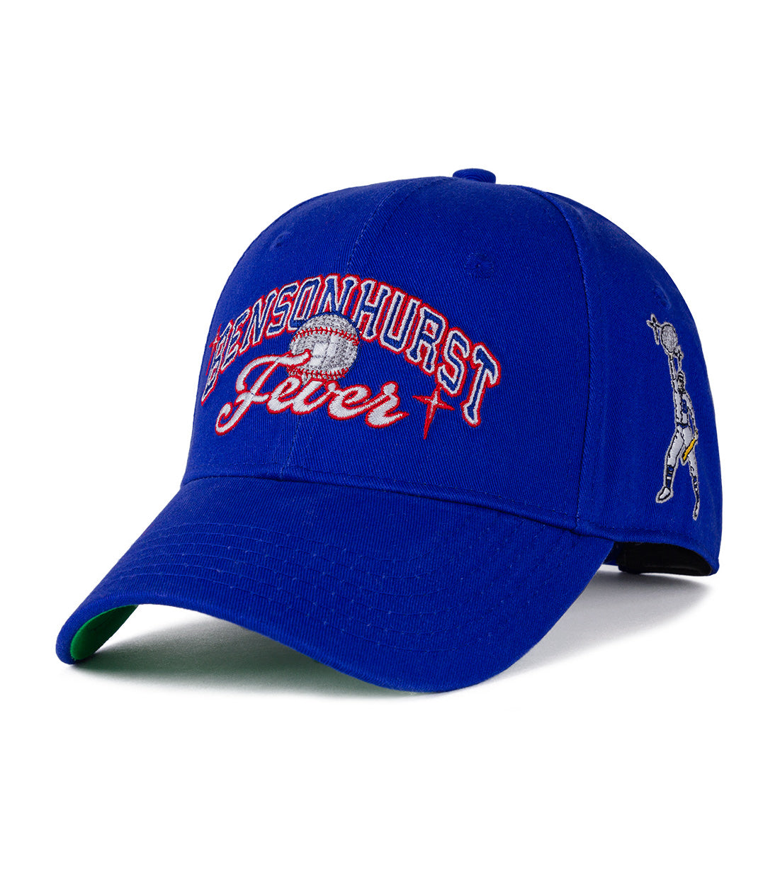  Williamsburg Hatters Unisex Bensonhurst Fever Game Day Structured Baseball Cap Classic Adjustable Dad Hat - Blue - Bonton