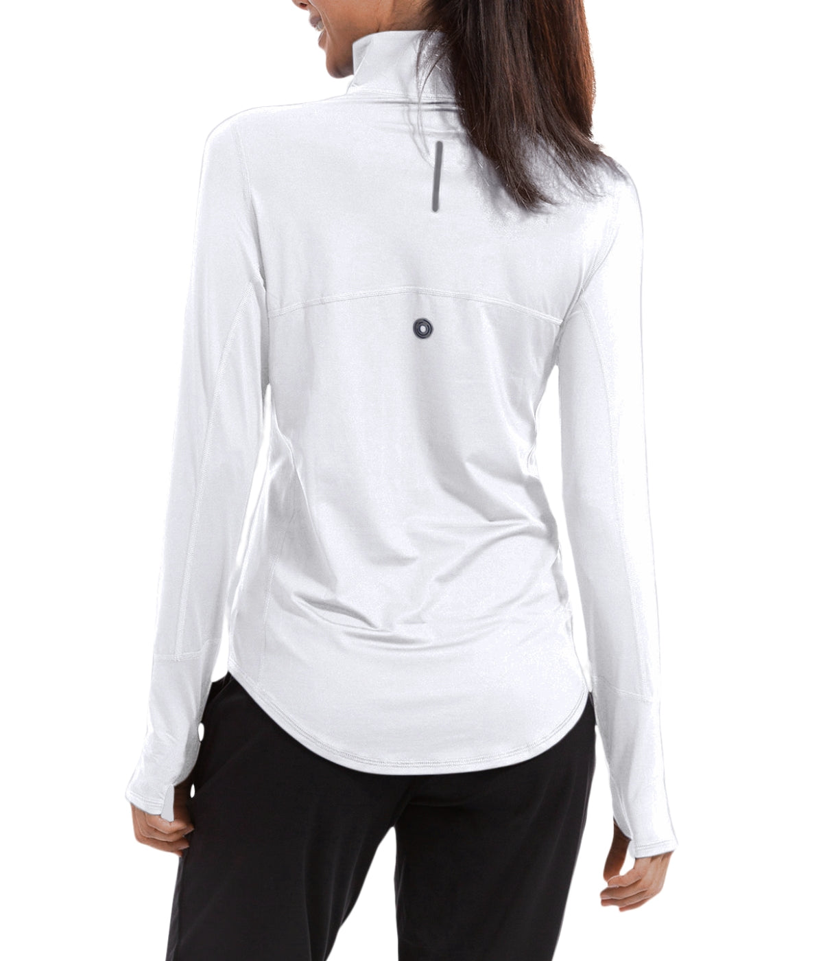  BloqUV BloqUV Women's UPF 50+ Sun Protection Relaxed Mock Neck Quarter Zip Top - White - Bonton