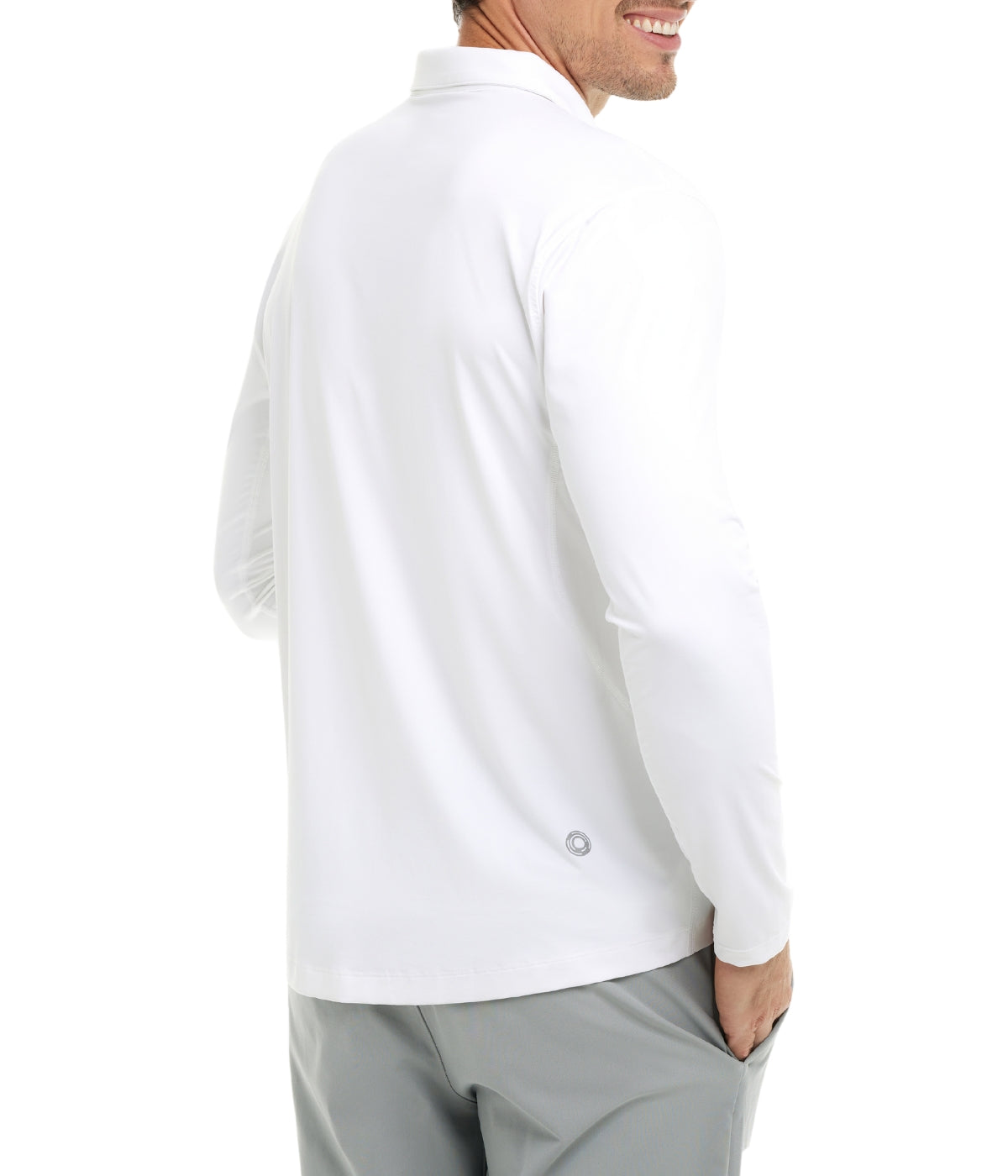  BloqUV BloqUV Men's UPF 50+ Sun Protection Collared Long Sleeve Polo - White - Bonton