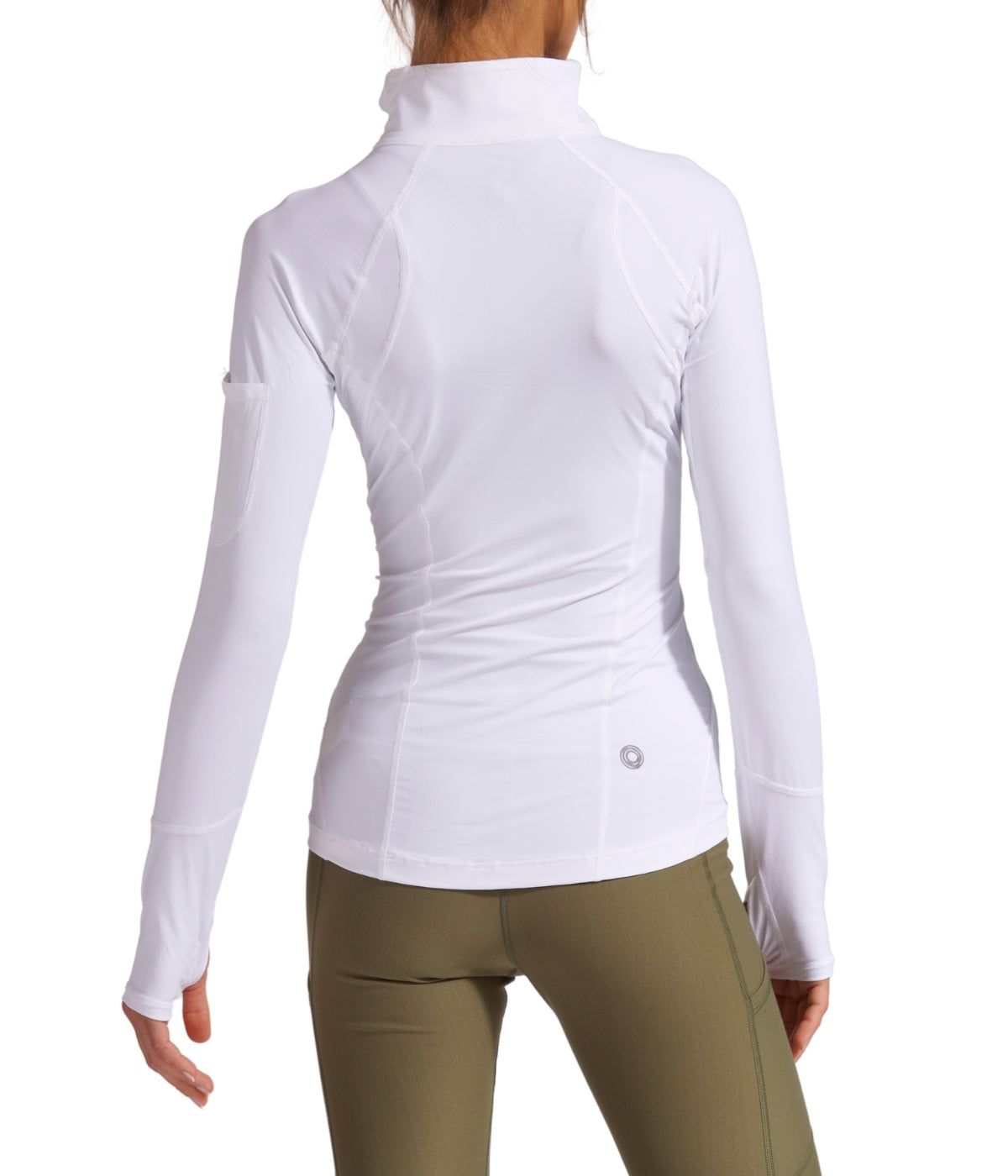  BloqUV BloqUV Women's UPF 50+ Sun Protection Mock Neck Quarter Zip Top - White - Bonton