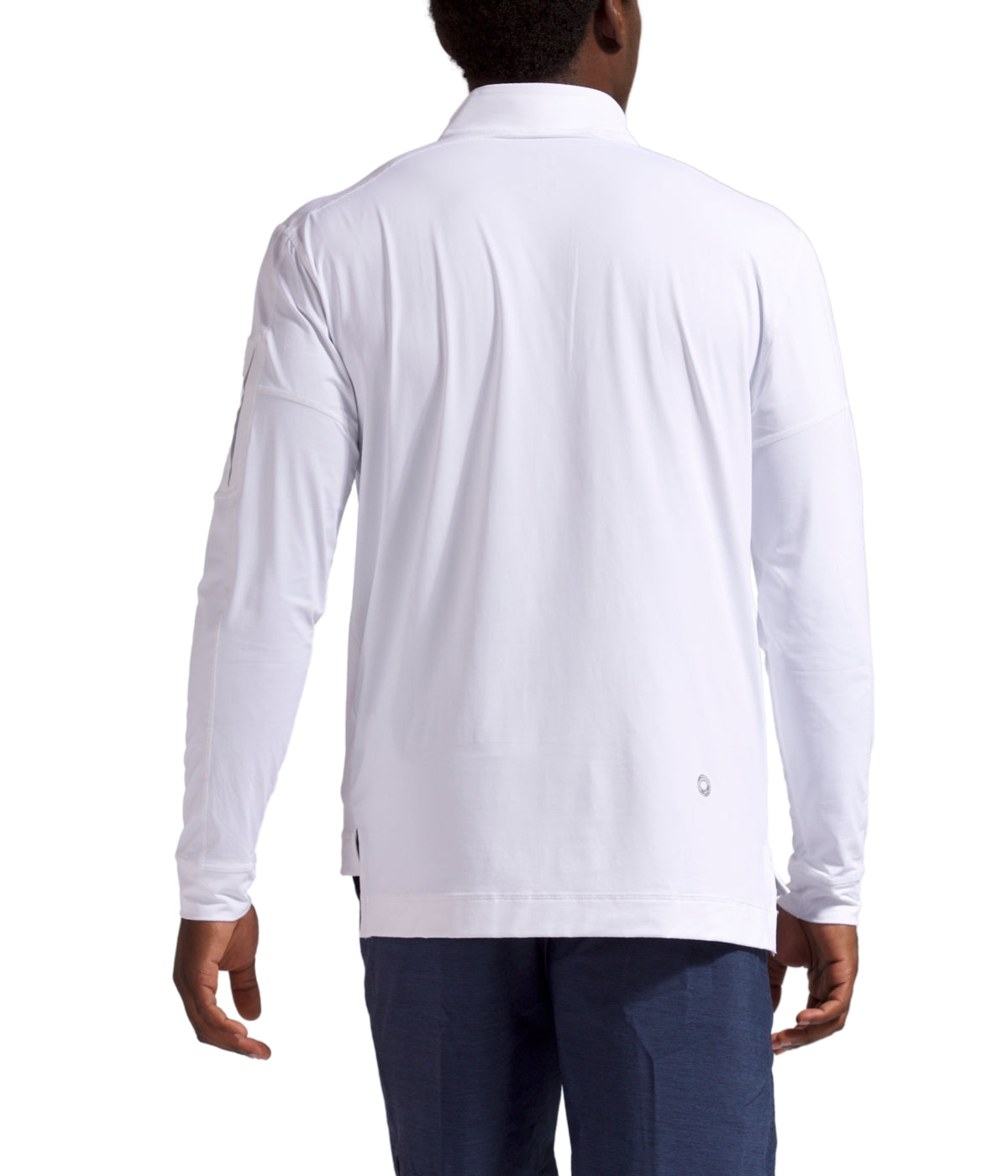  BloqUV BloqUV Men's UPF 50+ Sun Protection Long Sleeve Mock Zip Top - White - Bonton