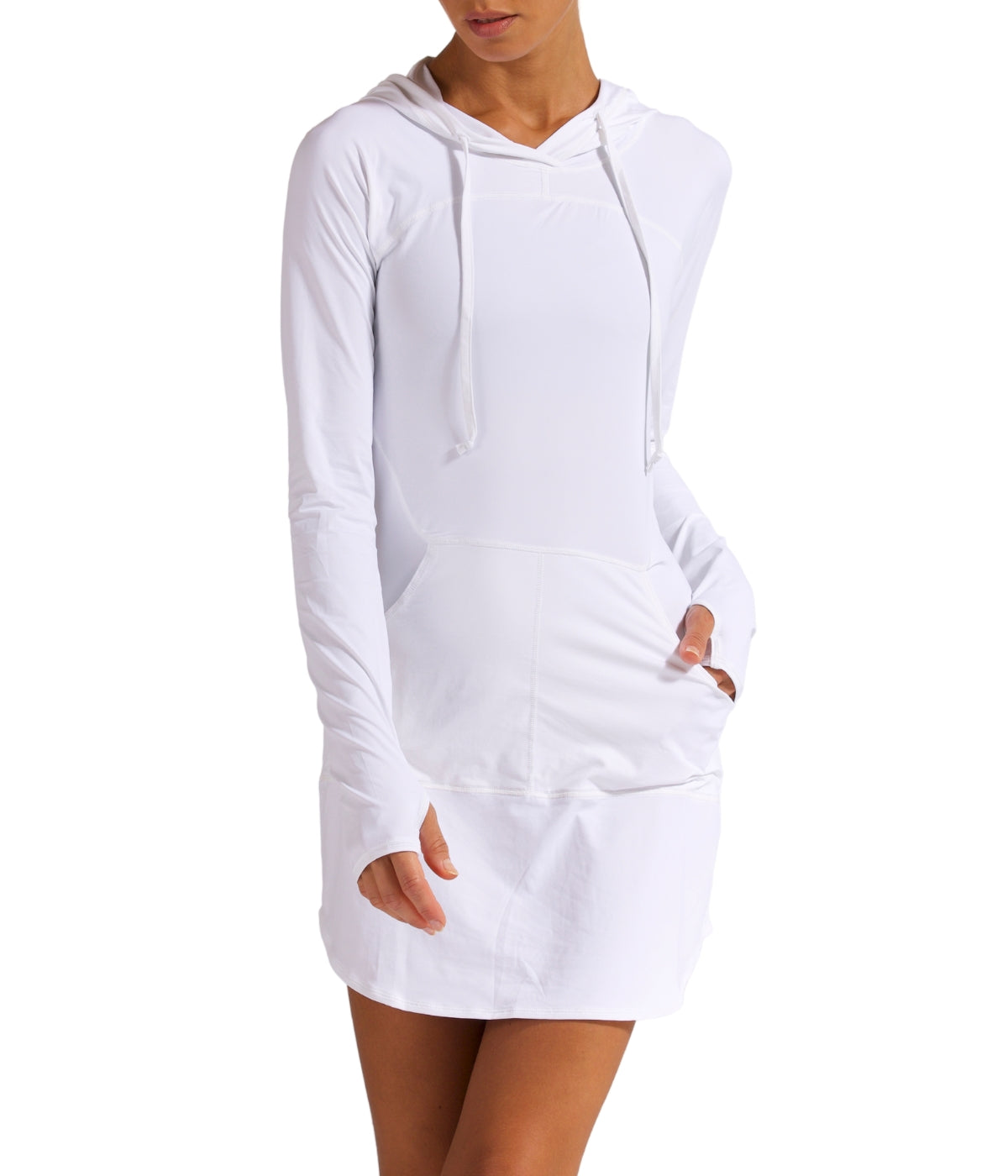  BloqUV BloqUV Women's UPF 50+ Sun Protection Hoodie Dress - White - Bonton