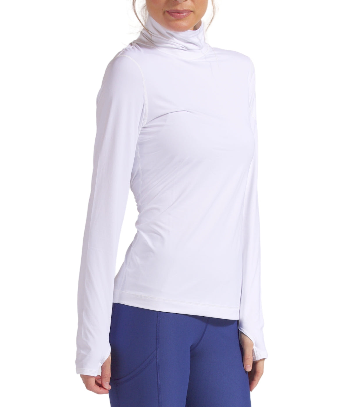  BloqUV BloqUV Women's UPF 50+ Sun Protection Turtleneck Top - White - Bonton