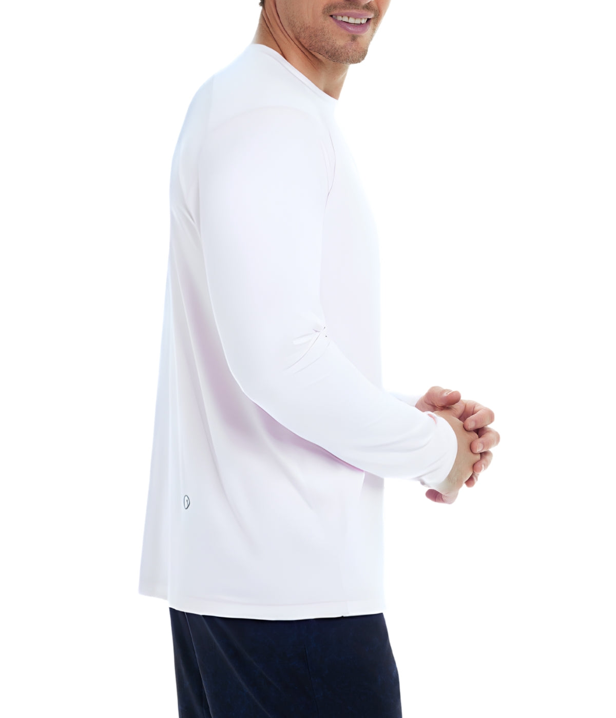  BloqUV BloqUV Men's UPF 50+ Sun Protection Long Sleeve Jet Tee Top - White - Bonton