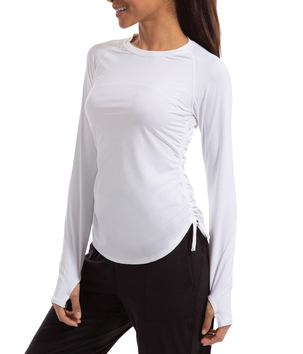  BloqUV BloqUV Women's UPF 50+ Sun Protection Drawstring Crew Top - White - Bonton