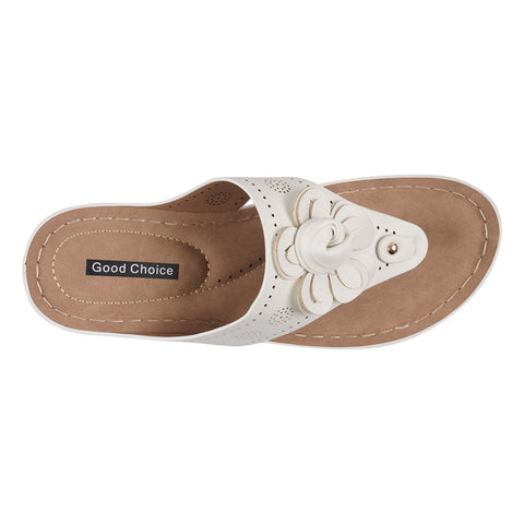 Women's Willa White Floral Wedge Sandals