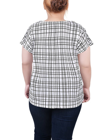 Plus Size Short Extended Sleeve Top