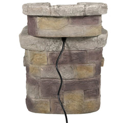 21"H Electric Polyresin 3-Tier Brick Steps Water Fountain with LED Light