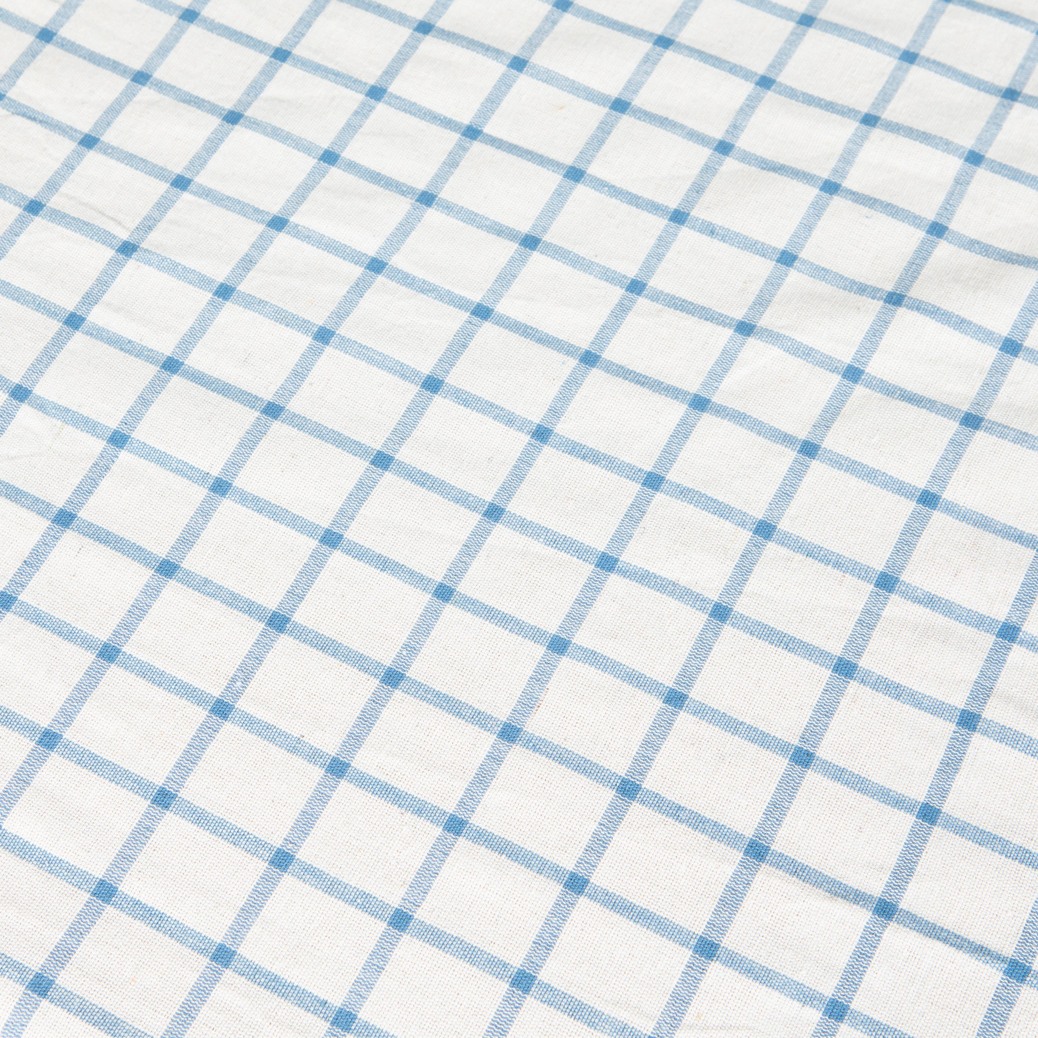  Caravan Windowpane  Blue & Natural Tablecloth - 60x60 - Bonton