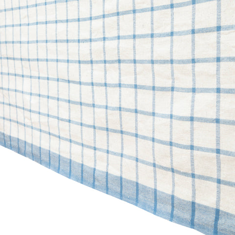 Windowpane  Blue & Natural Tablecloth