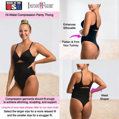 InstantFigure Compression Hi-Waist Panty Thong WP019T