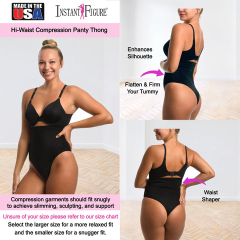 InstantFigure Hi-Waist Plus Size Panty With Thong Back WP019TC
