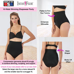 InstantFigure Shapewear Plus Size Hi-Waist Slimming Panty WPY019C