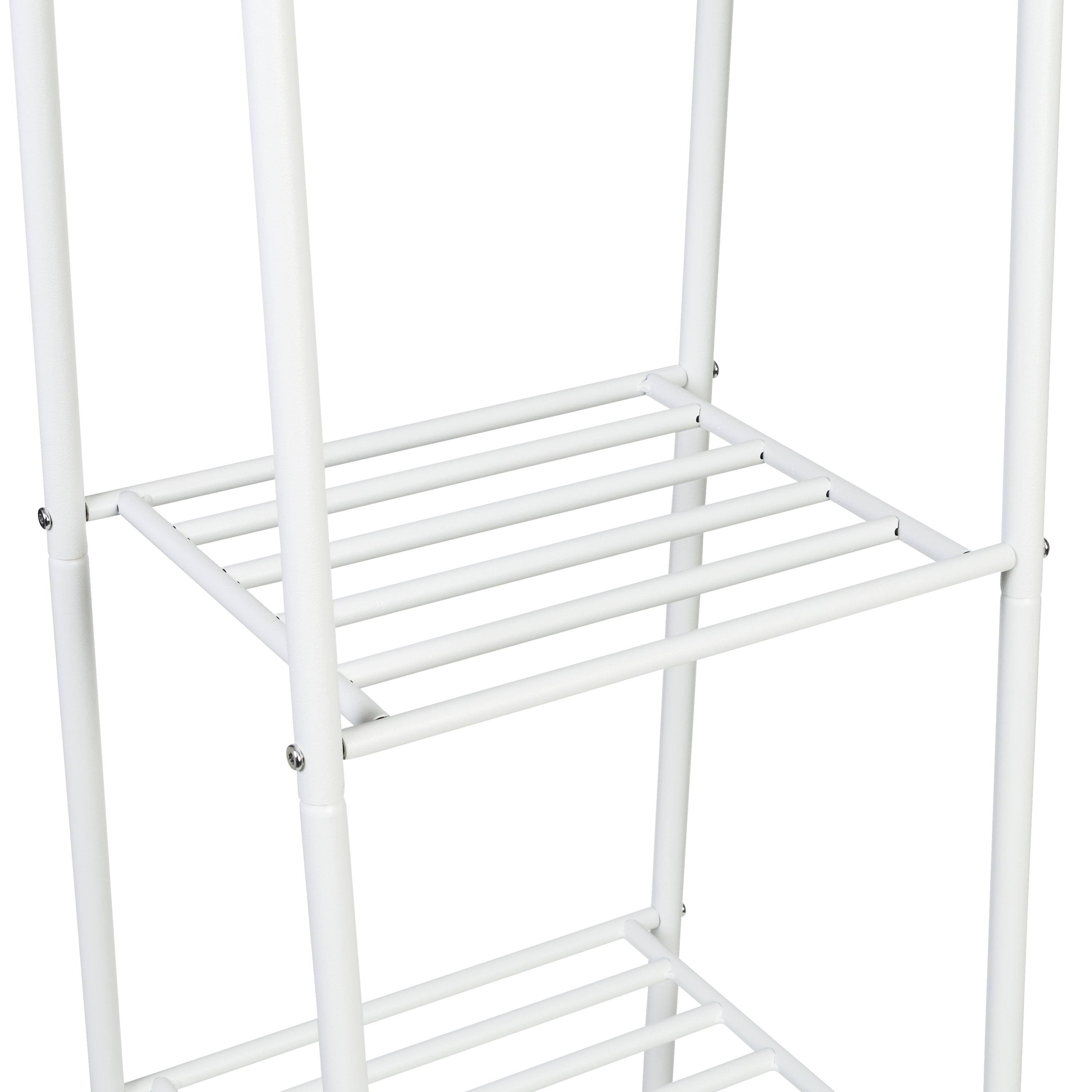  Honey-Can-Do Freestanding Closet With Clothes Rack and Shelves - White - Bonton