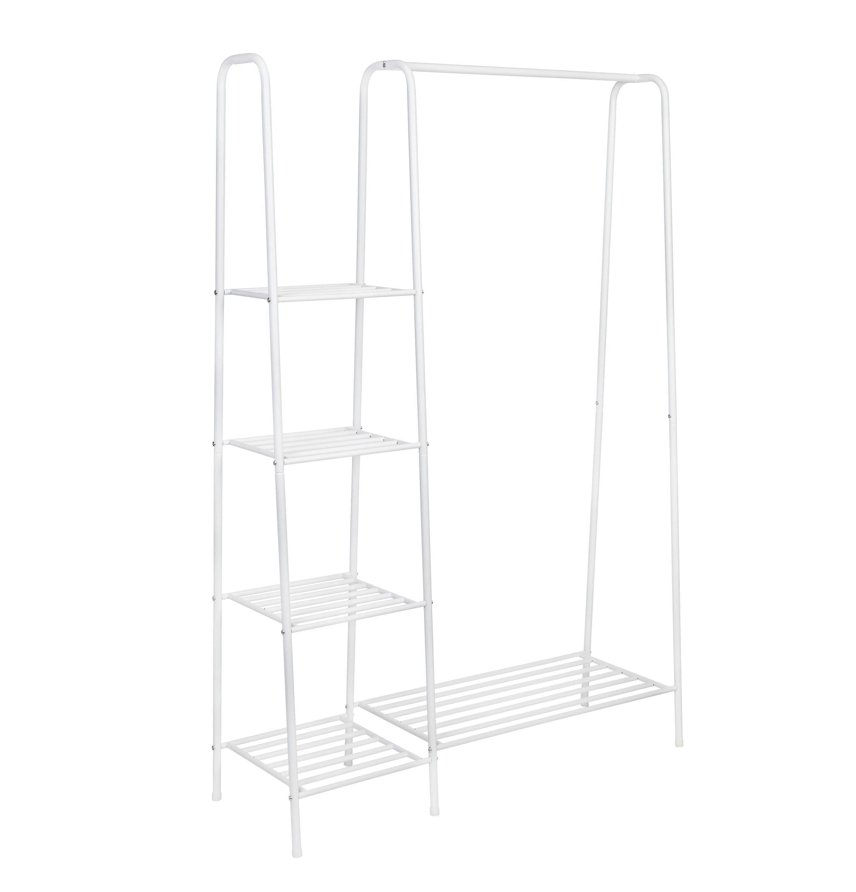  Honey-Can-Do Freestanding Closet With Clothes Rack and Shelves - White - Bonton