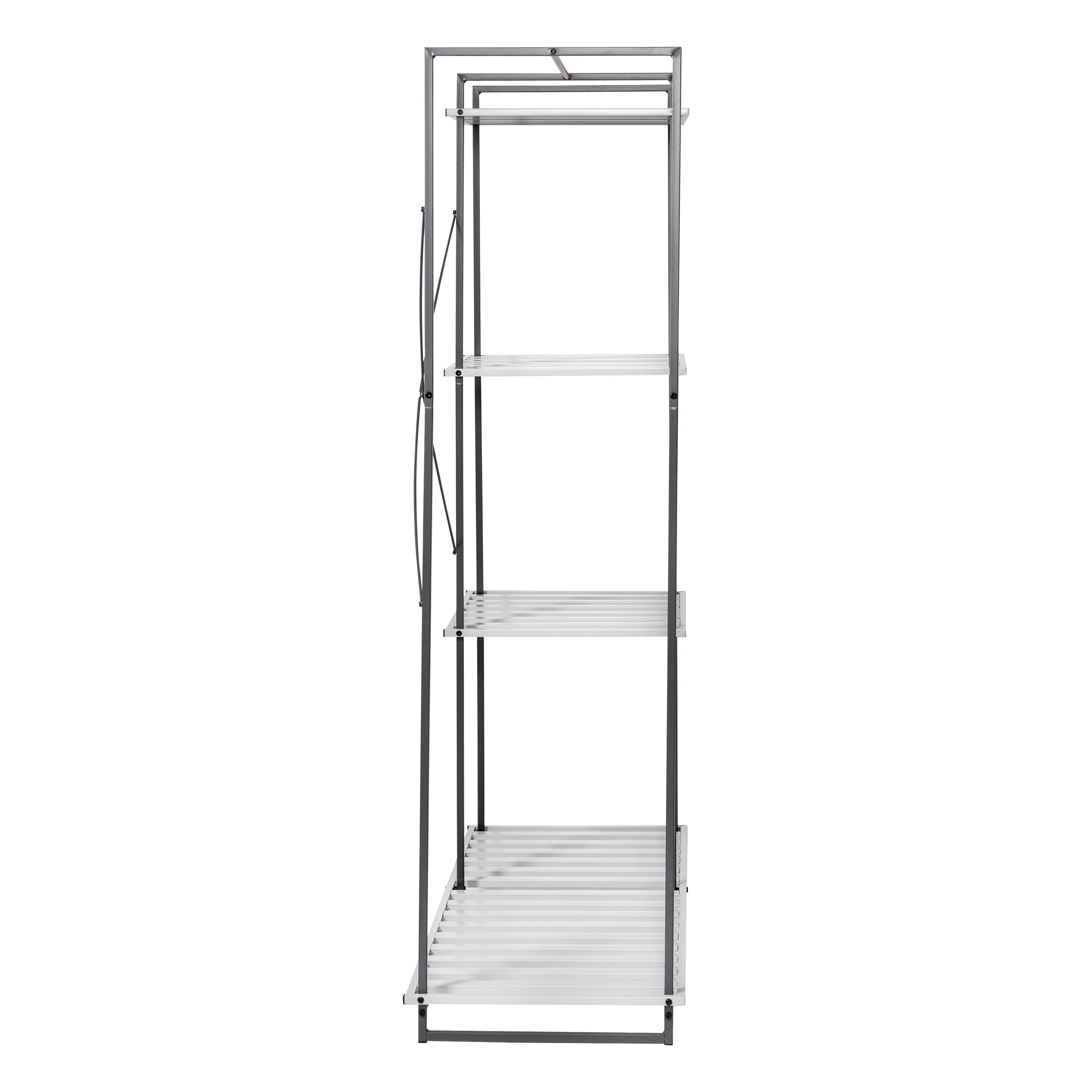  Honey-Can-Do Freestanding Open Metal Closet Wardrobe - Grey - Bonton