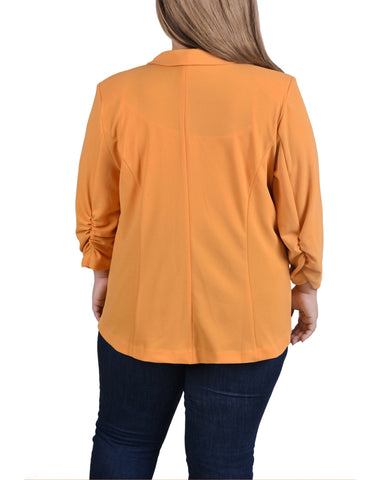 Plus Size 3/4 Sleeve Scuba Crepe Jacket