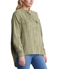 Taylee Ls Oversized Dbl Pkt Shirt