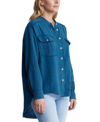 Taylee Ls Oversized Dbl Pkt Shirt