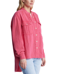 Taylee Ls Oversized Dbl Pkt Shirt