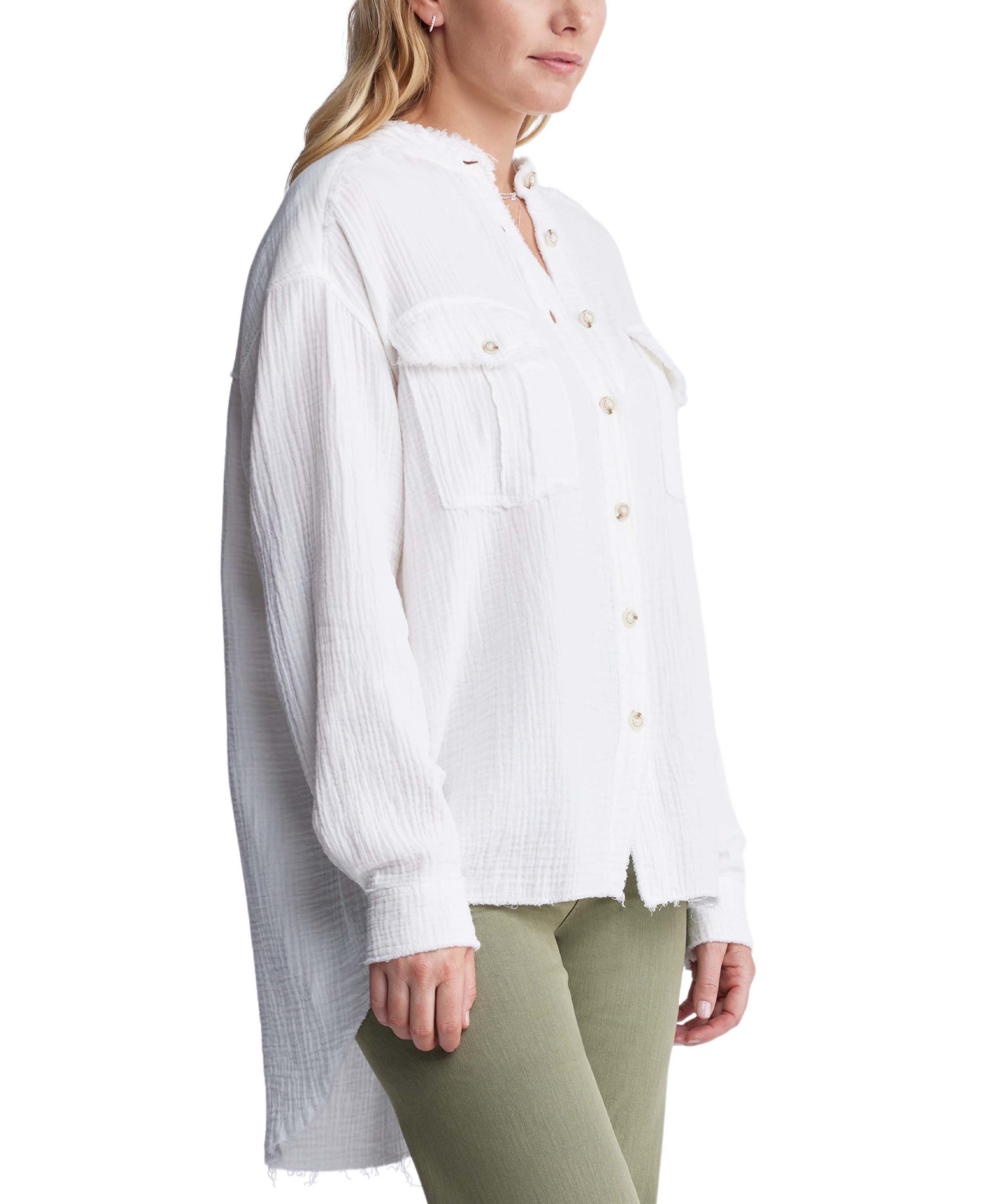  Buffalo David Bitton Taylee Ls Oversized Dbl Pkt Shirt - Marshmallow - Bonton