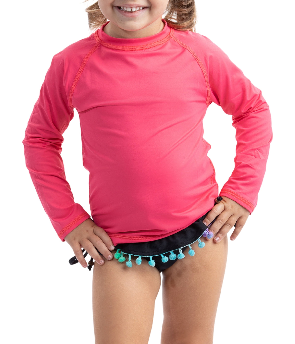  BloqUV BloqUV Toddlers' UPF 50+ Sun Protection Long Sleeve Crew Neck Top - Watermelon - Bonton