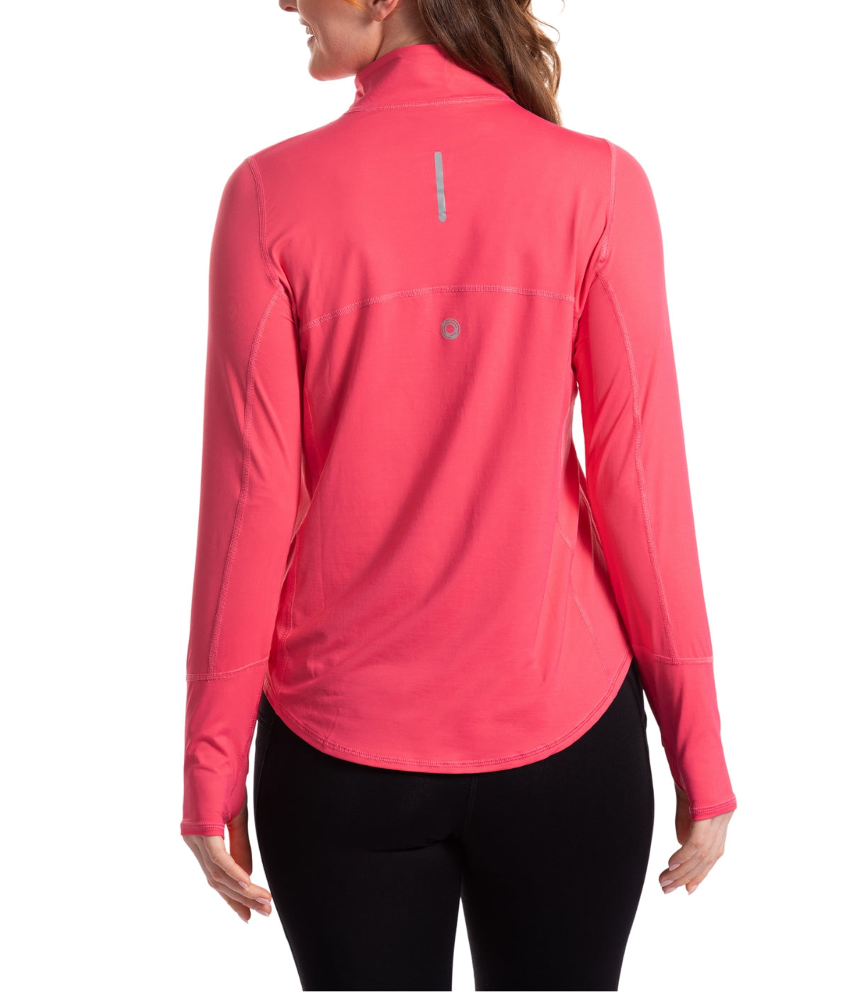  BloqUV BloqUV Women's UPF 50+ Sun Protection Relaxed Mock Neck Quarter Zip Top - Watermelon - Bonton