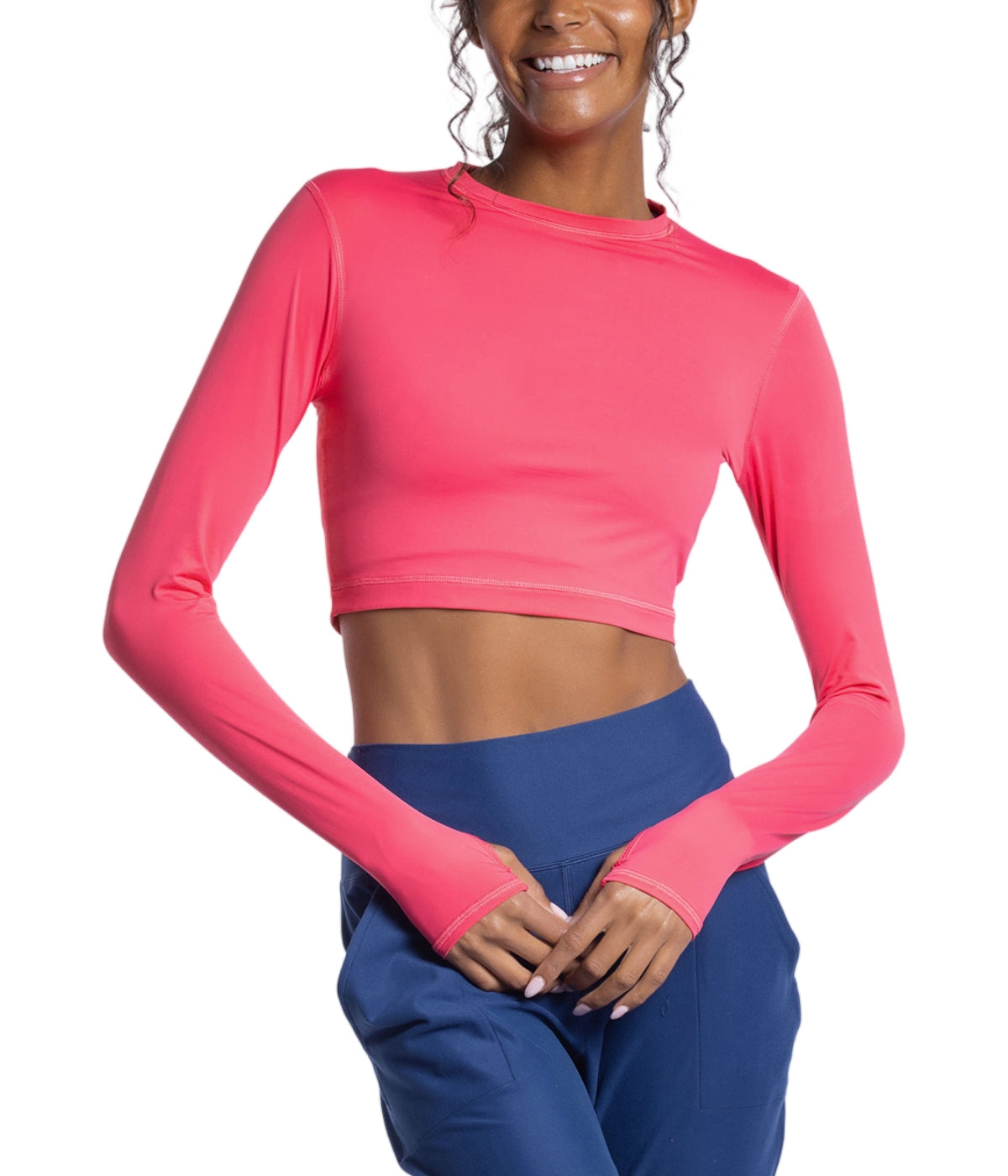  BloqUV BloqUV Women's UPF 50+ Sun Protection Everyday Crop Top - Watermelon - Bonton