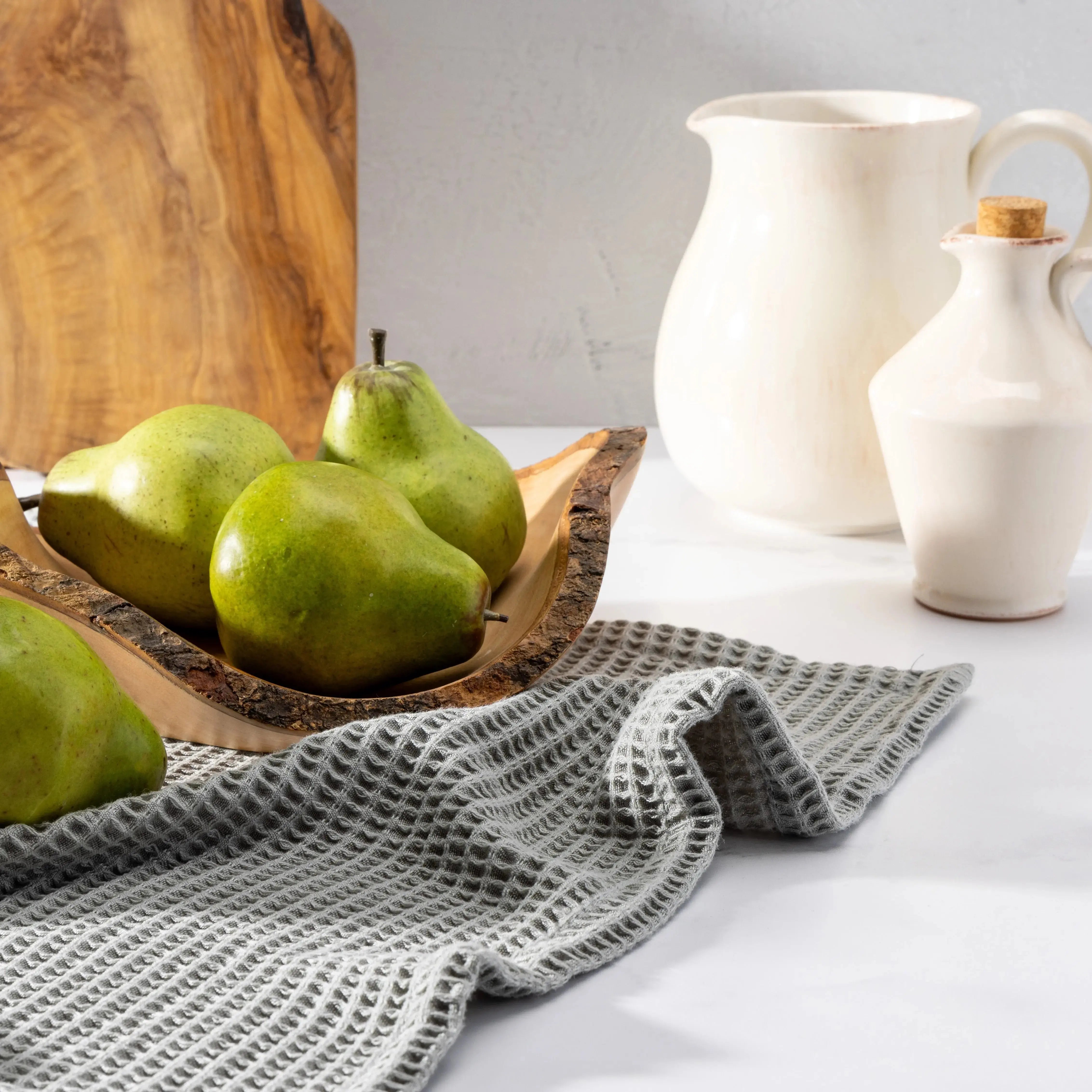  ettitude Blissful Bamboo Waffle Dish Towel Set by ettitude - Slate - Bonton