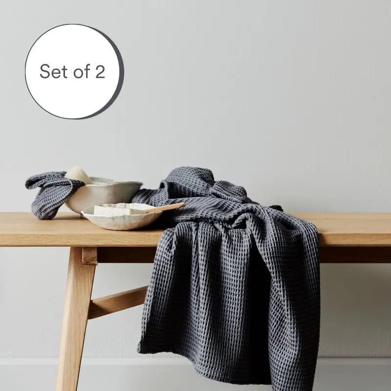  ettitude Bamboo Waffle Towels by ettitude - Cloud - Bonton