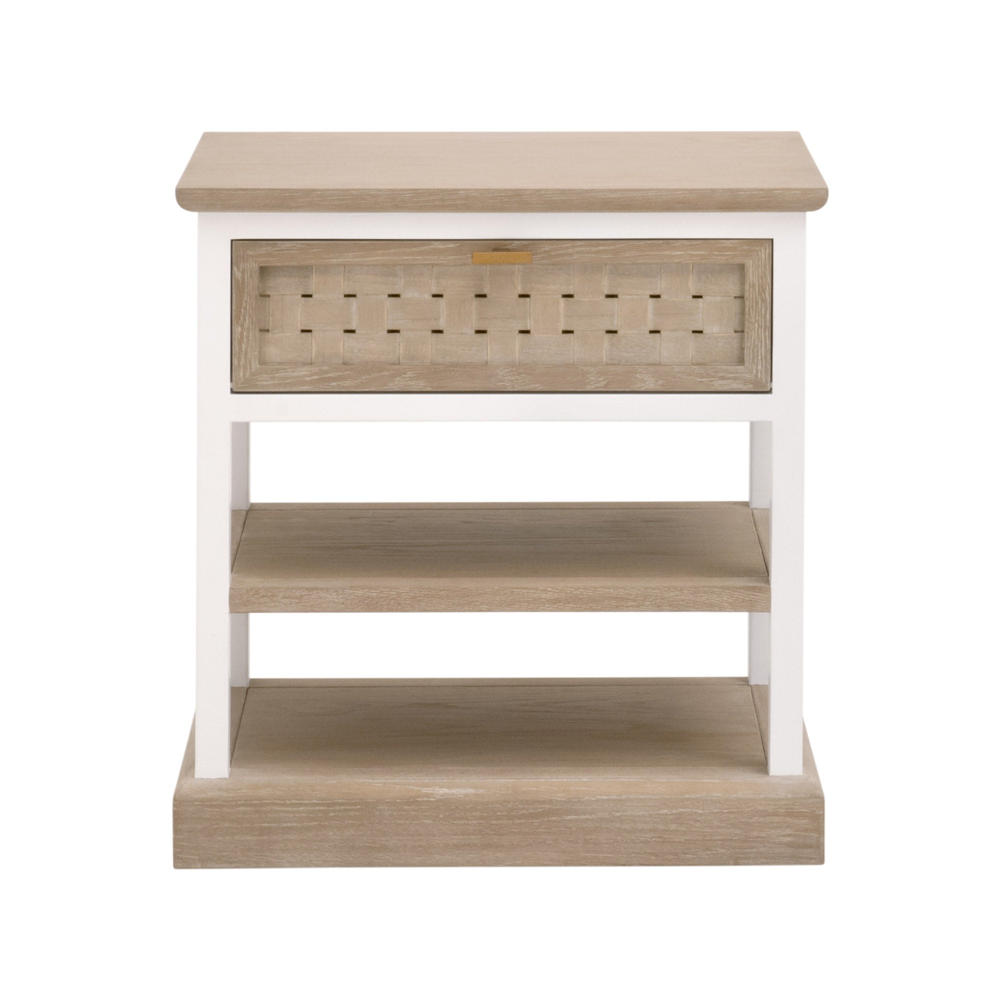  Essentials For Living Weave 1-Drawer Side Table - Smoke Gray Oak - Bonton