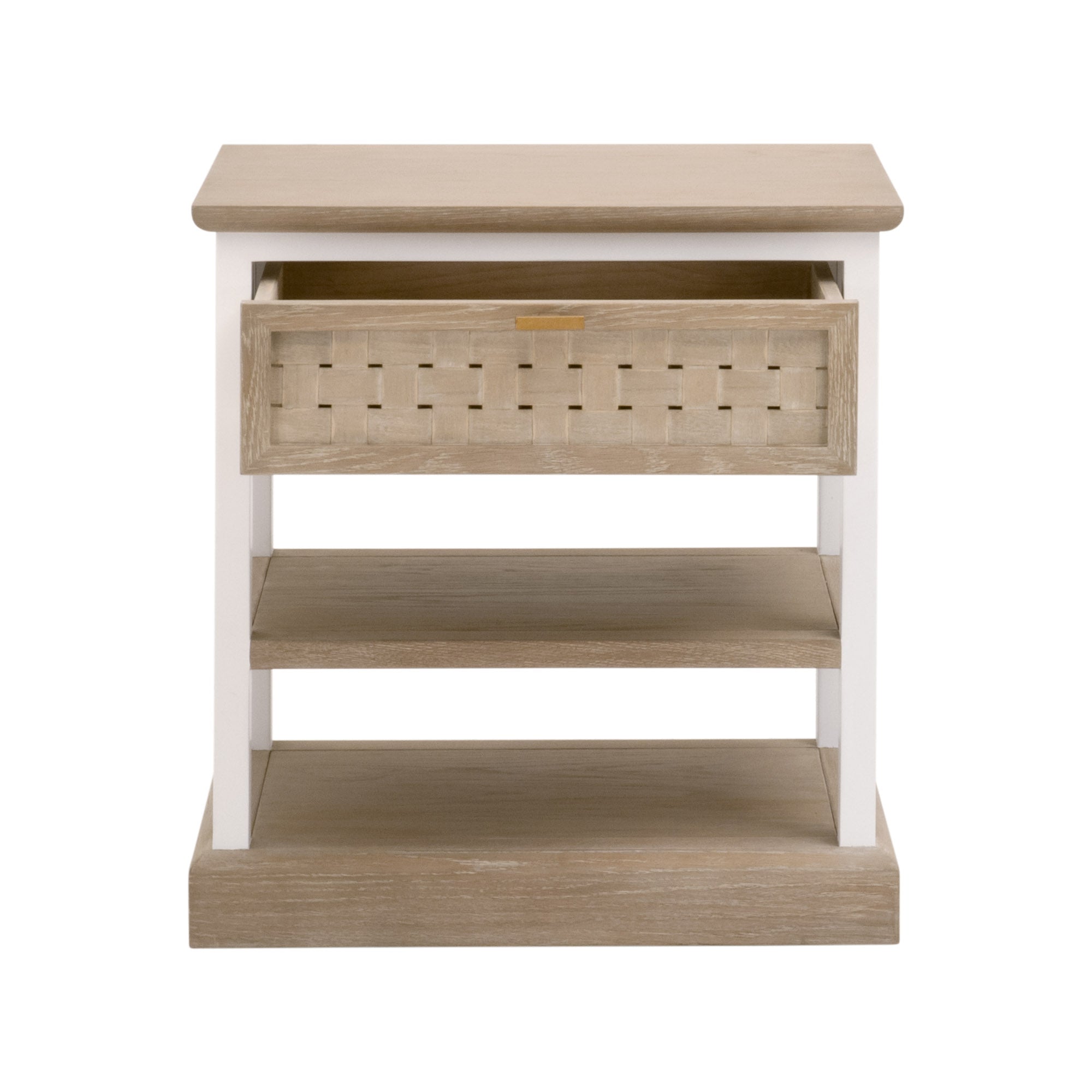  Essentials For Living Weave 1-Drawer Side Table - Smoke Gray Oak - Bonton