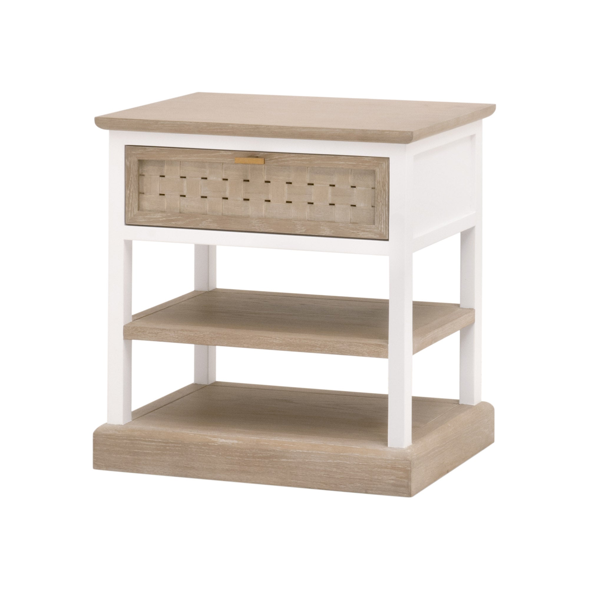  Essentials For Living Weave 1-Drawer Side Table - Smoke Gray Oak - Bonton